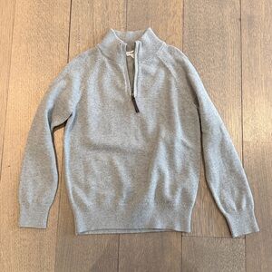 J. Crew Crewcuts grey 1/4 zip cashmere/cotton blend sweater in size 6-7.